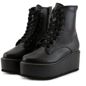 Liliana Black Platform Combat Boots